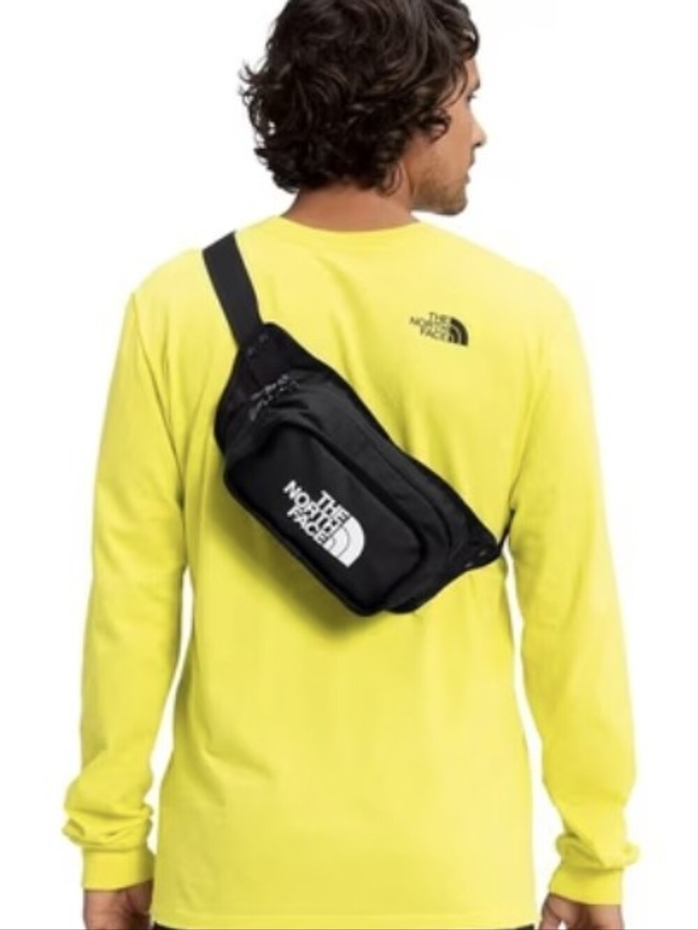 The North Face 90s Y2K Black Crossbody Hip Explore Belt Bag White Logo Festival